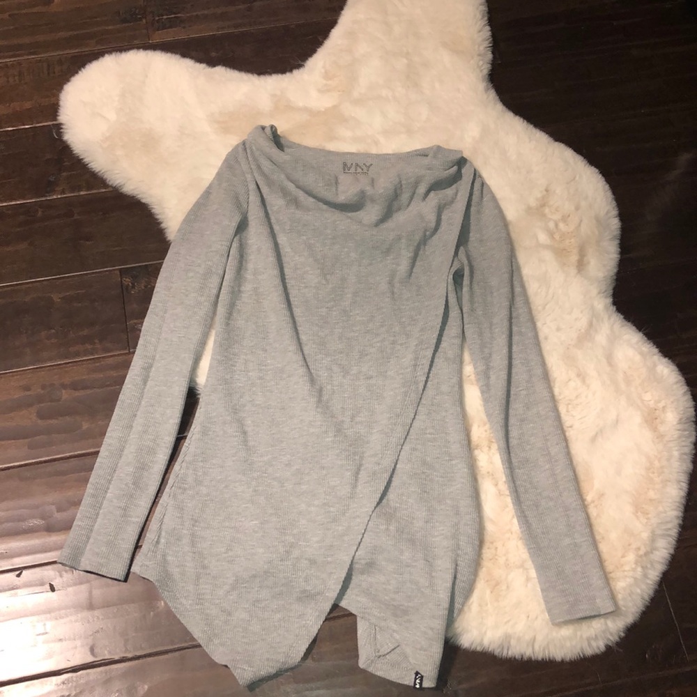 Andrew Marc Swooped Neck Long Sleeve